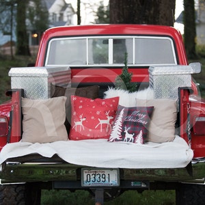 Red Truck Christmas Digital Backdrop | Digital Backdrop | Christmas Photo Backdrop | Red Truck Digital Backdrop | Christmas Photo Backdrop