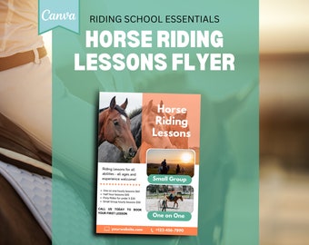 Horse Riding Lessons Flyer: Instructor Template (PDF Digital Download)