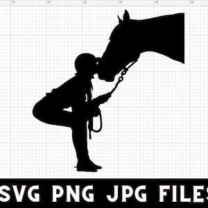 Horse and Girl Clipart | Instant download of png, svg and jpg files | Equine Silhouette for Cricut