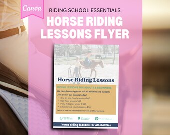 Horse Riding Lessons Flyer: Instructor Template (PDF Digital Download)