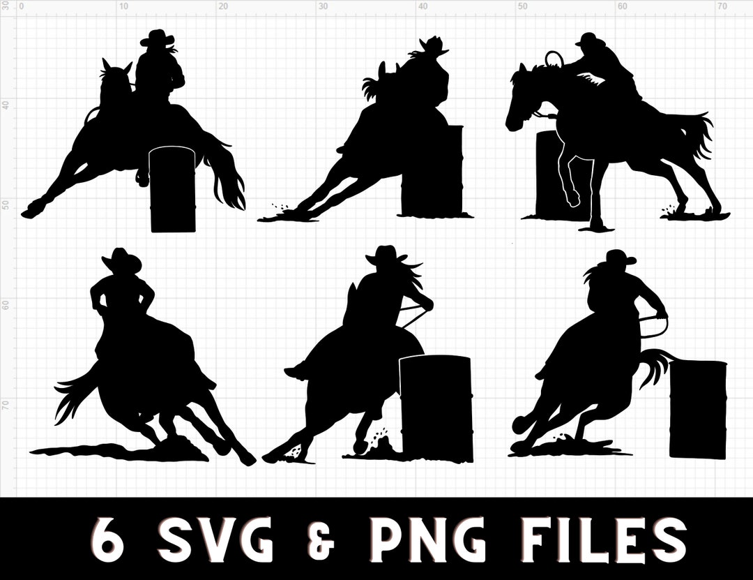 Barrel Racing SVG Bundle | Rodeo Horse Western PNG | Turn and Burn ...