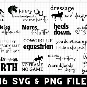 16 Horse Quotes SVG Bundle | Cutting file for Cricut, Silhoutte Machines in png and svg files