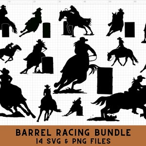 Rodeo Barrel Racing SVG Bundle | Barrel Racer Cutting file | Rodeo SVG Cricut, Silhoutte Machines in png and svg files