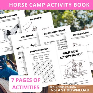 Horse Activity Workbook: Pony Camp & Birthday Party Games (PDF Download)
