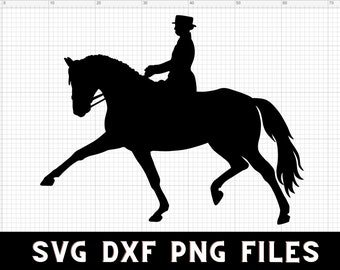 Dressage Rider Clipart | Instant download of png, svg and jpg files | Horse Silhouette for Cricut