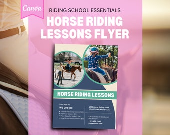 Horse Riding Lessons Flyer: Equestrian Camp Template (PDF Digital Download)