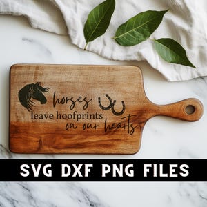 Fichier de gravure laser cheval | Planche à découper occidentale SVG | Plateau de fromages cheval | Planche de charcuterie SVG | fichier dxf png | Glowforge, Lightburn