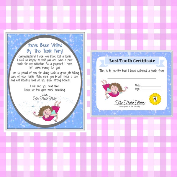 Tooth Fairy Letter, Lost Tooth, child, Baby Milestone, Letter From Tooth Fairy, Keepsake, Certificate, Boy, Girl, Digital Download, Decor