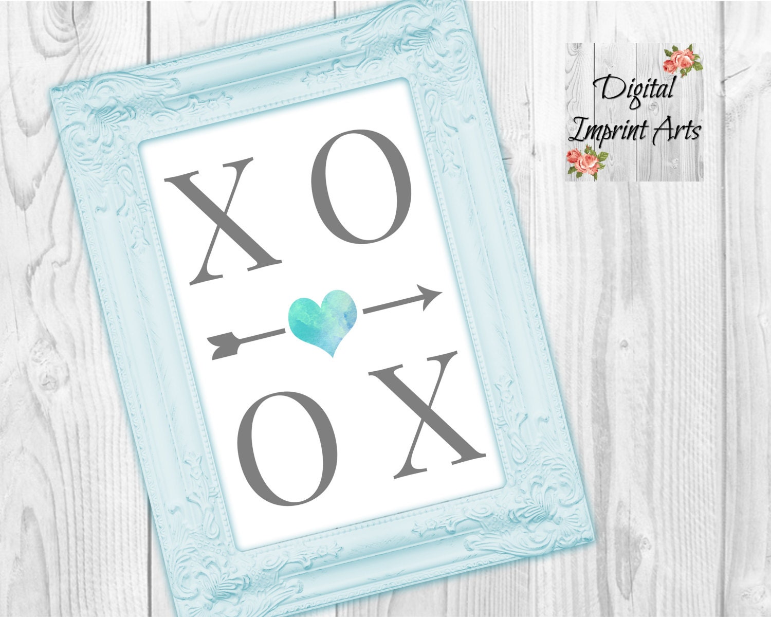 Xoxo Watercolor Wall Art Print Valentine's Gift Xoxo Etsy