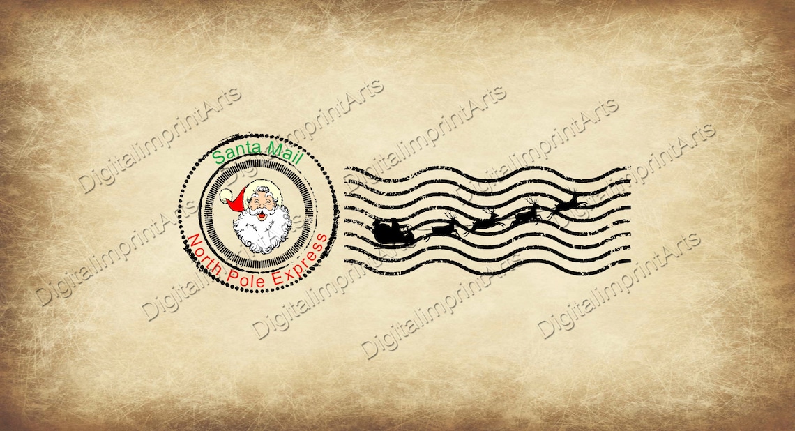 Postmark the North Pole-santa Package Stamp-north Pole Stamp-christmas ...