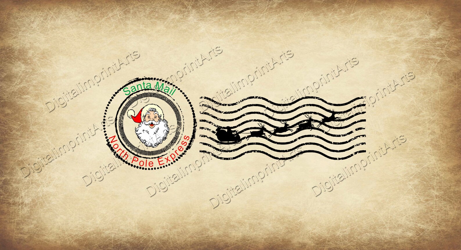 Postmark The North Pole santa Package Stamp north Pole Etsy