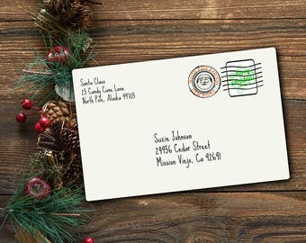 Postmark The North Pole-Santa Package Stamp-North Pole Stamp-Christmas 2017-Stocking Stuffer-Christmas stamp-North Pole Express-Transparent