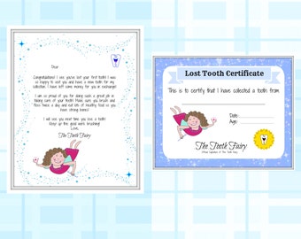First Tooth Lost, Tooth Fairy Letter, Baby Milestone, Letter From Tooth Fairy, Keepsake Gift, Certificate, Boy, Girl, Child, Decor