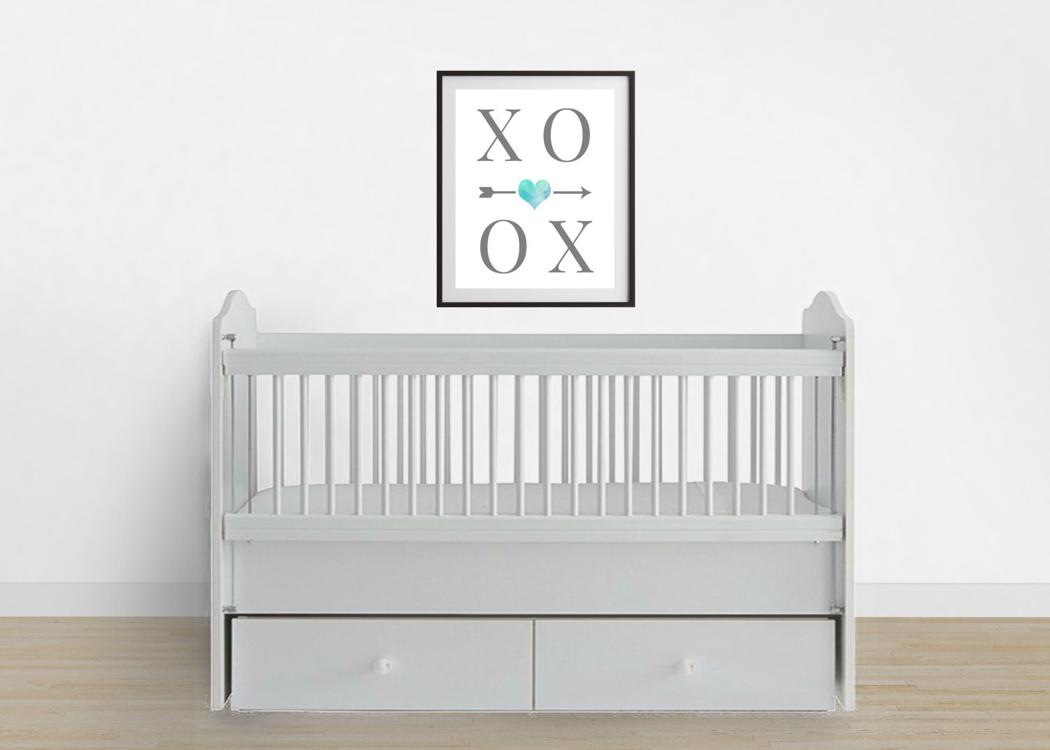 Xoxo Watercolor Wall Art Print Valentine's Gift Xoxo Etsy