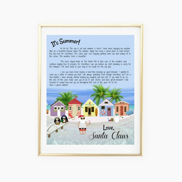 Santa Naughty lijst zomer waarschuwingsbrief, moet beter gedrag, Naughty of Nice, vanaf Santa, certificaat, jongen, meisje, digitale Download