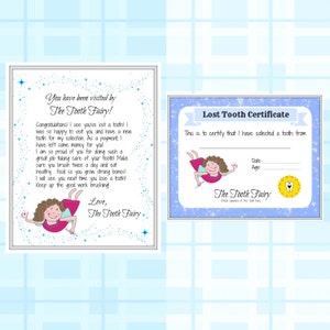 Carta da fada do dente, dente perdido, marco do bebê infantil, carta da fada do dente, carta de lembrança, certificado, menino, menina, download digital, de