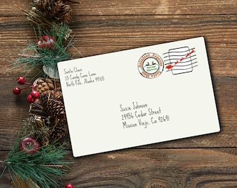 Poststempel De Noordpool-Kerstman Pakket Postzegel-Noordpool Postzegel-Kerst 2017-Kous stuffer-Kerstzegel-Noordpool Express-Transparant