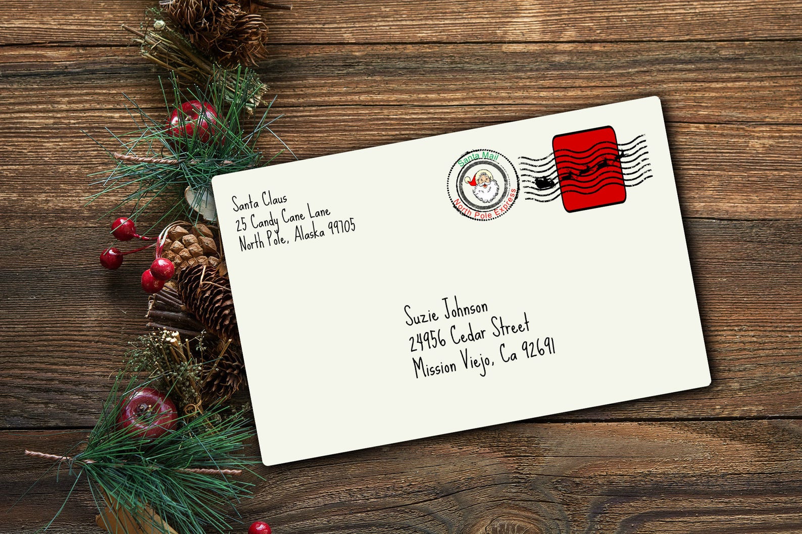 Postmark the North Pole-santa Package Stamp-north Pole Stamp-christmas ...