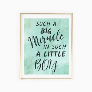 Miracle baby, Seafoam Green, Nursery Art, Baby Printout, Nursery Printable, Nursery Wall Art, Nursery Decor, Baby Boy, Rainbow Baby