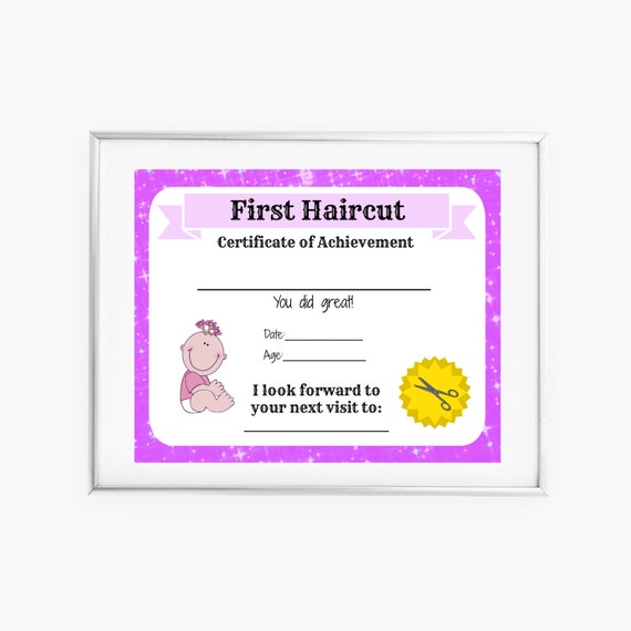 Certificado De Mi Primer Corte De Pelo, Primer Corte De Pelo Para