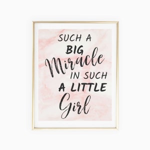 Such a big miracle, Watercolor Marble Nursery Art Print, Miracle baby, Printable, Nursery Wall Art, Nursery Decor, Baby Girl, Rainbow baby
