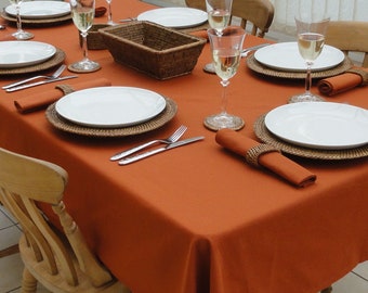 Cotton Collection Terracotta Rectangle Tablecloth