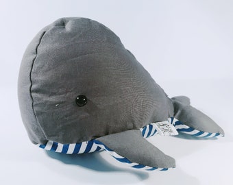 Little Kuschelwal willy-dark grey with striped belly