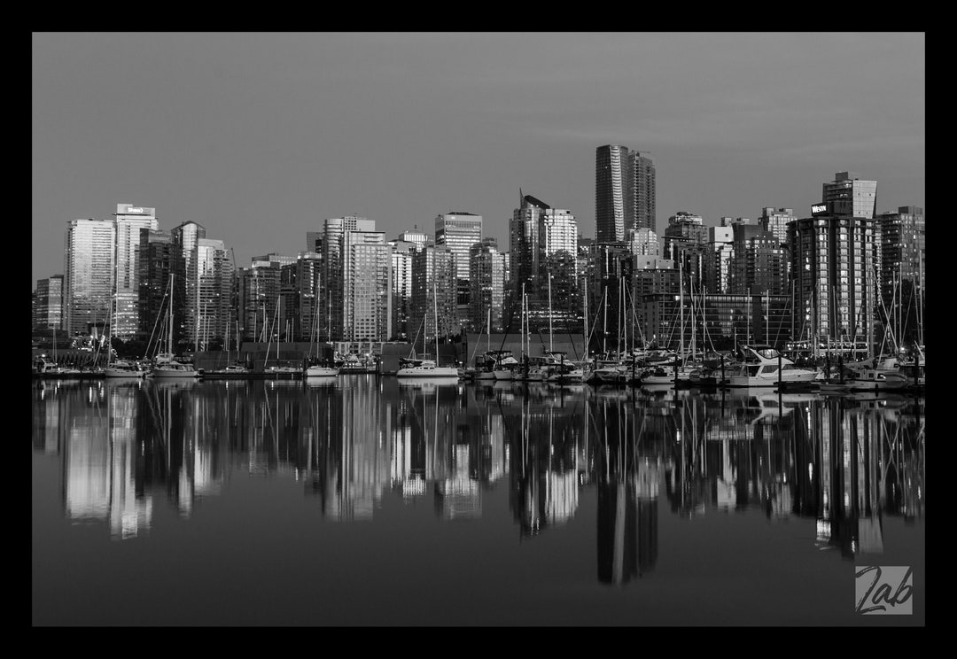 Vancouver Downtown Skyline Canvas Print FREE SHIPPING Etsy