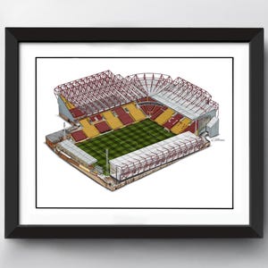 Valley Parade Stadium Art Print | Bradford City drawing | Football Art | Football decor | Football gift | Football fan | Bradford drawing