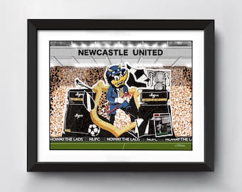 Newcastle Art Print | NEWCASTLE Tifo | St James Park | Football Art | Football decor | Football fan