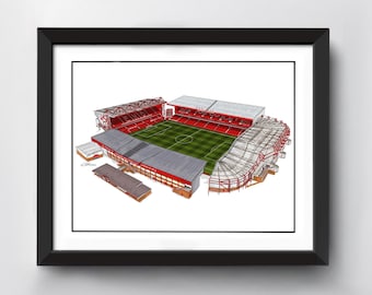 City Ground Stadium Art Print | Nottingham Forest | Football Art | Football decor | Football fan