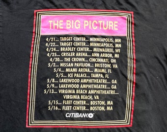 Vintage 1997 Elton John the Big Picture Tour T Shirt Size L (W 23