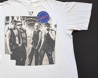 Vintage 1993 U2 Zoo TV Japan Australia New Zealand Tour T Shirt (W 23 x L 28)