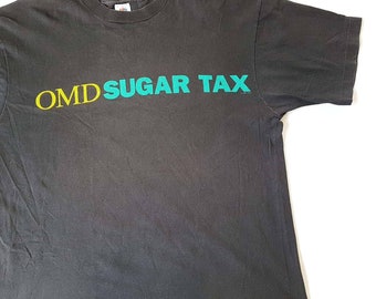 vintage 1991 Orchestral Manoeuvres in the Dark Sugar Tax Tour T-shirt taille XL (l 23 x L 28)