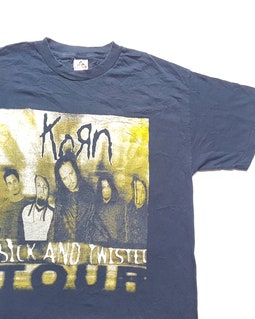 Vintage 2000 Korn Sick and Twisted Tour T Shirt Size L (W 21 X L