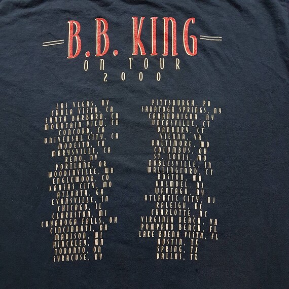 Vintage 1999 B.B. King on Tour 2000 T Shirt Size L W 22.5 X L 28