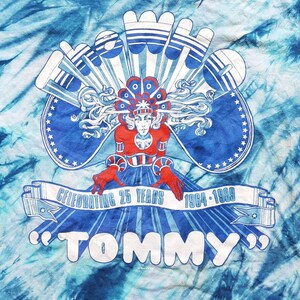 Vintage 1989 The Who Tommy Celebrating 25 Years 1964 1989 Tie Dye T Shirt size XL W 22 x L 29 image 2