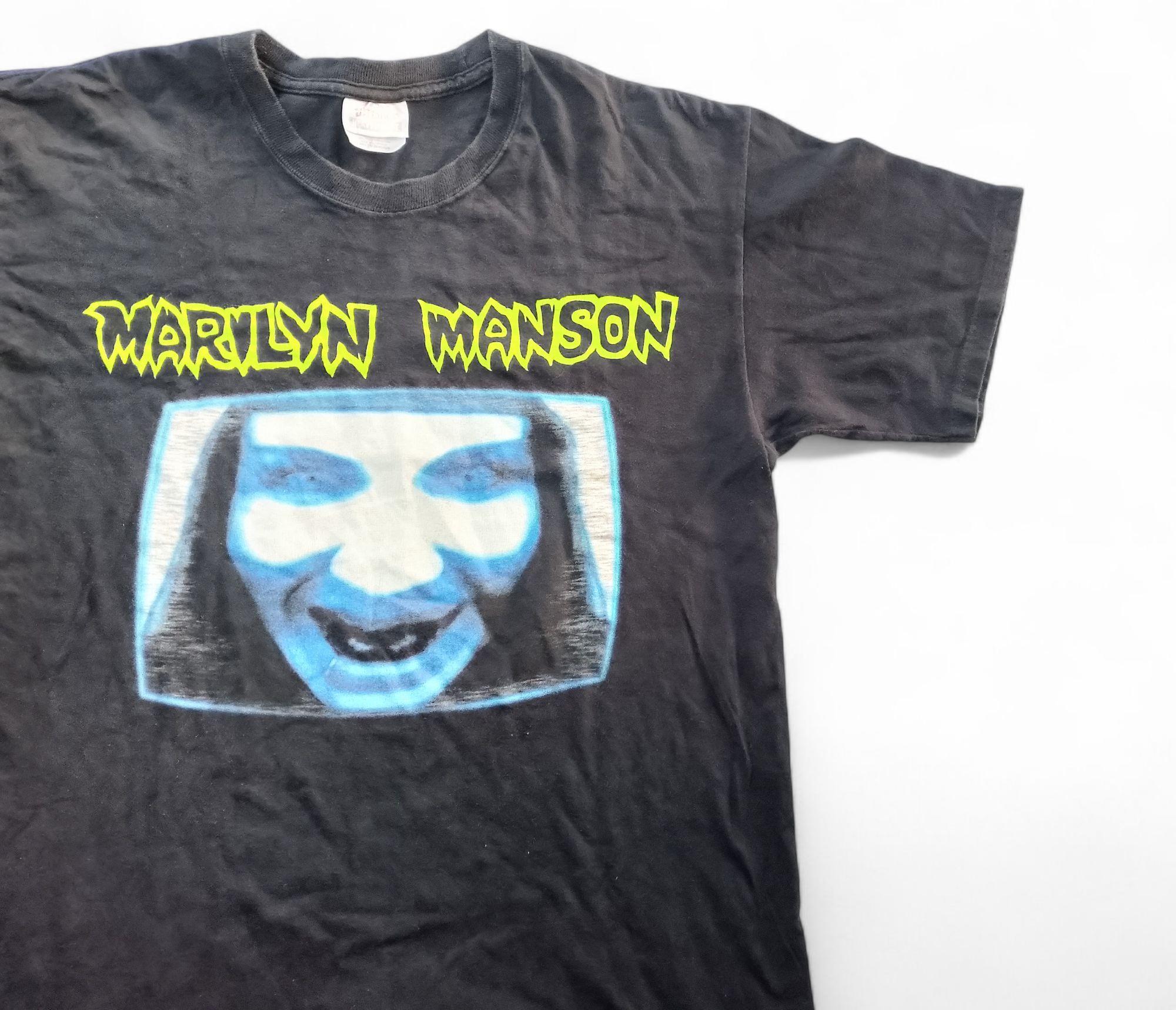 Vintage 2004 Marilyn Manson TV Face T Shirt Size M (W 20 X L 26