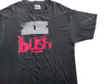 Vtg 90s Bush Razorblade Suitcase T-shirt Gray L Grunge Hard