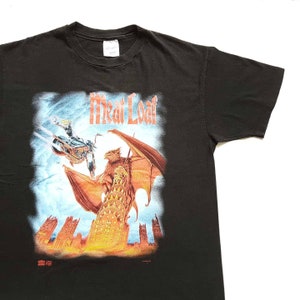 Vintage 1993 Meat Loaf Everything Louder Then Everything Else World Tour 93, 94, 95 T Shirt size XL (W 22 x L 29)