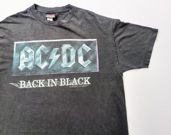 Vintage 2001 ACDC Back In Black T Shirt (W 23.5 x L 29.5)