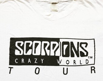 90s USA製 SCORPIONS CRAZY WORLD TOUR Tシャツ Vintage 90s Scorpions Crazy World Tour 1990 Single Stitch