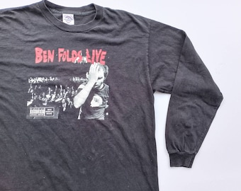 Vintage 2002 Ben Folds Five Ben Folds Live Long Sleeve Shirt size L (W 22.5 x L 28)