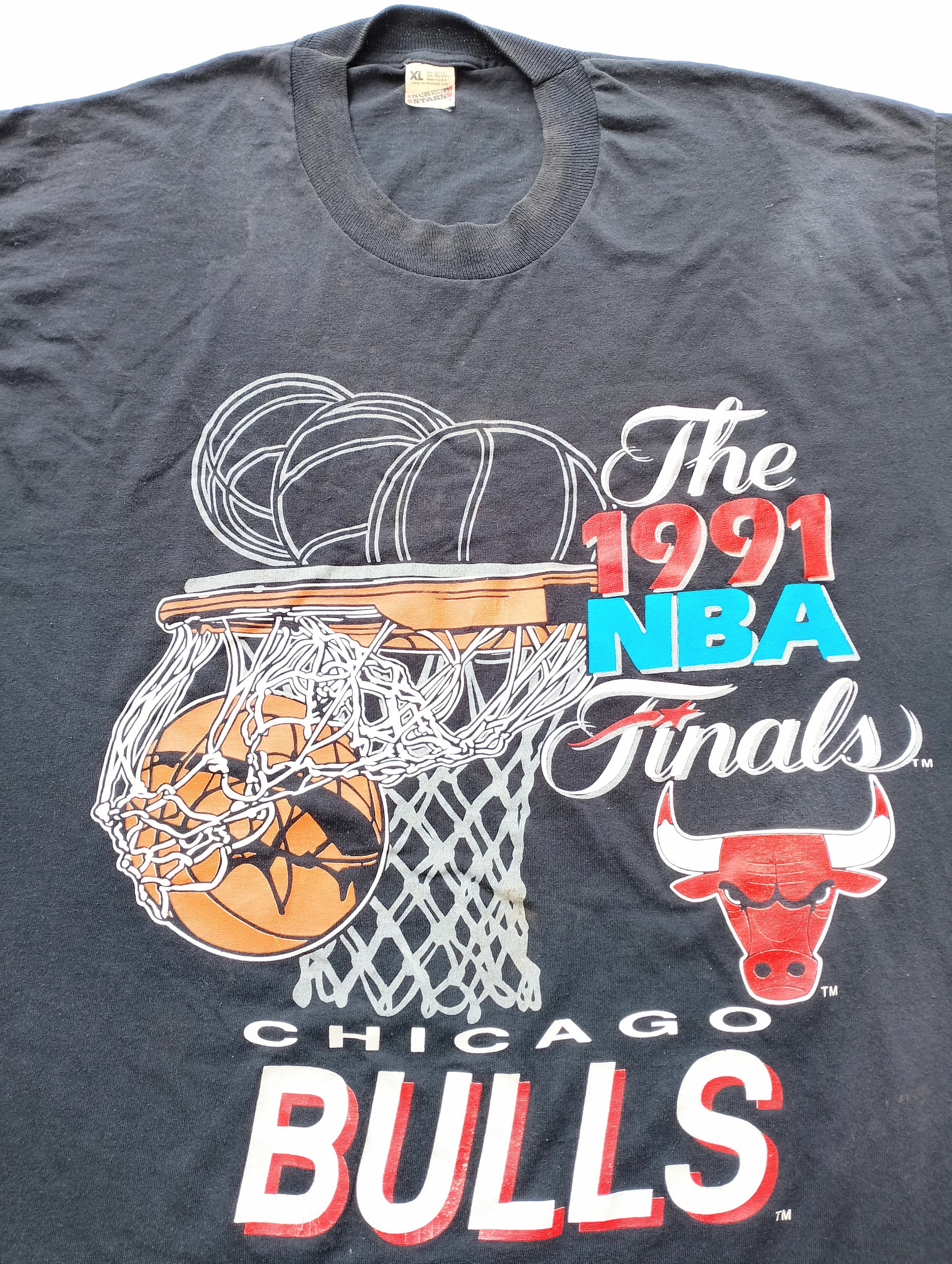 90s NBA Bulls 1991 Finals USA製 Tシャツ Vintage 90's NBA Chicago Bulls the 1991 NBA Finals T Shirt Size XL