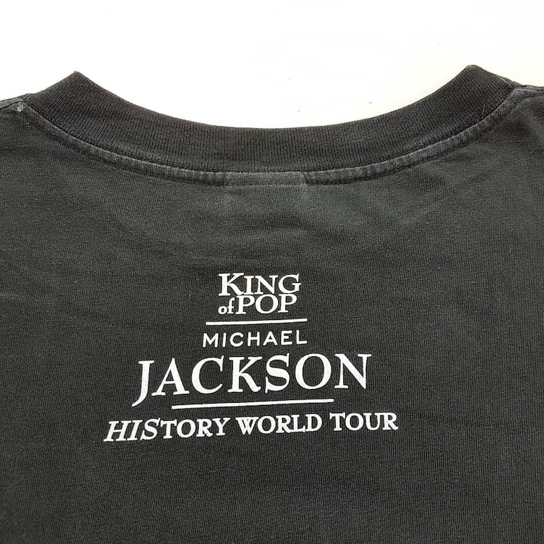 Vintage 1996 Michael Jackson King Of Pop History World Tour T Shirt size L Madonna Whitney Houston Tina Turner W 22 x L 27