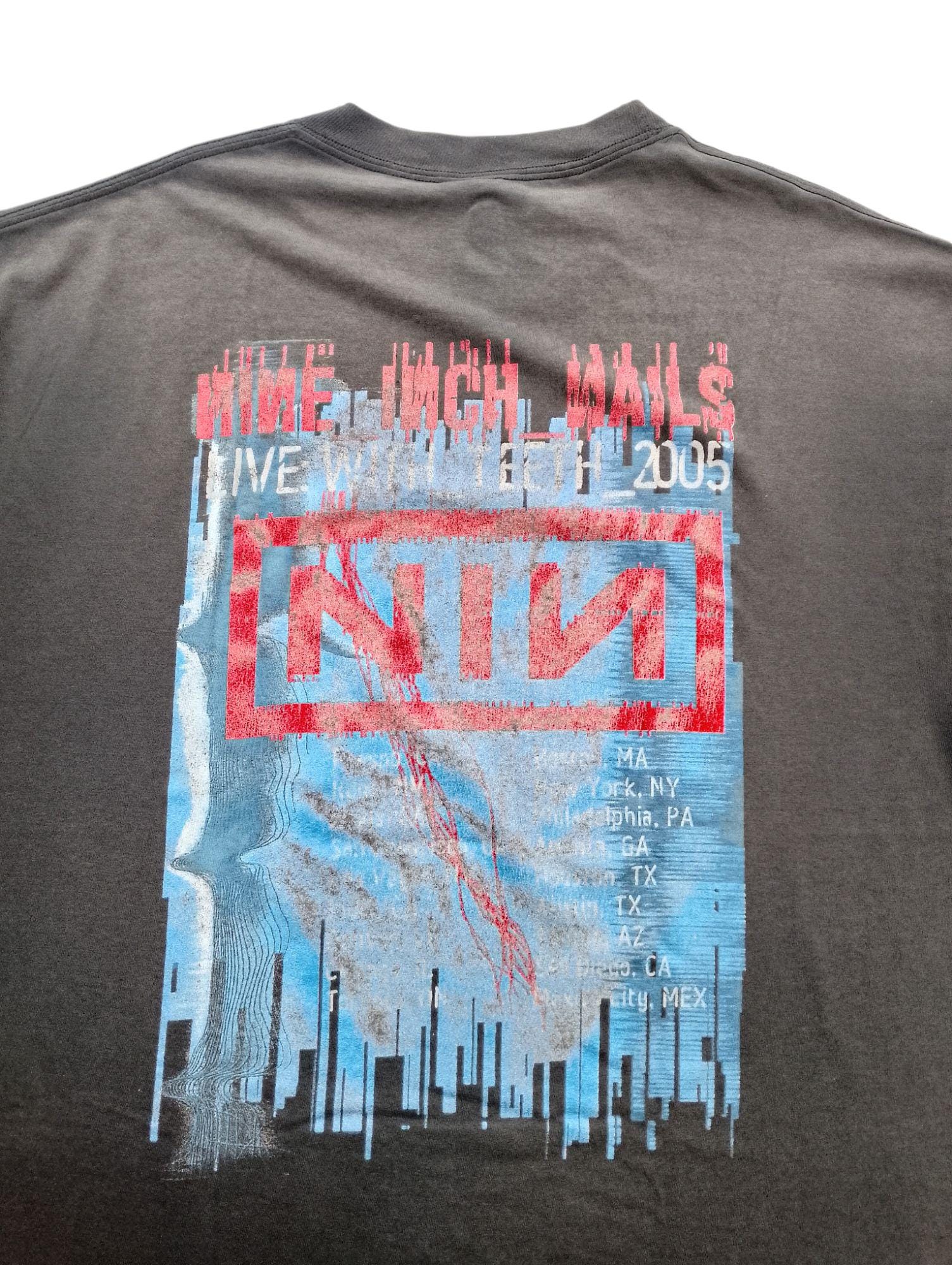 ミュージシャン Nine inch nails 2005 vintage tee Vintage Nine Inch Nails NIN 2005 Tour T Shirt 2000s Black XL