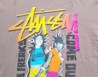 Vintage 2000's Stussy the Freaks Come Out @ Night T Shirt Size L