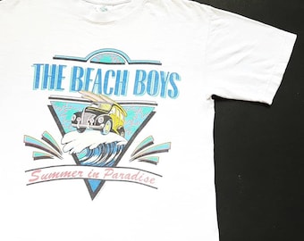 Vintage 1995 The Beach Boys Summer In Paradise World Tour T Shirt size L (W 20.5 x L 27)