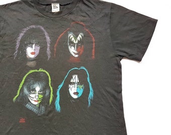 Vintage 1991 KISS Four Heads T Shirt Size L (W 22 X L 27) - Etsy
