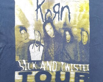 Vintage 2000 Korn Sick and Twisted Tour T Shirt Size L (W 21 X L